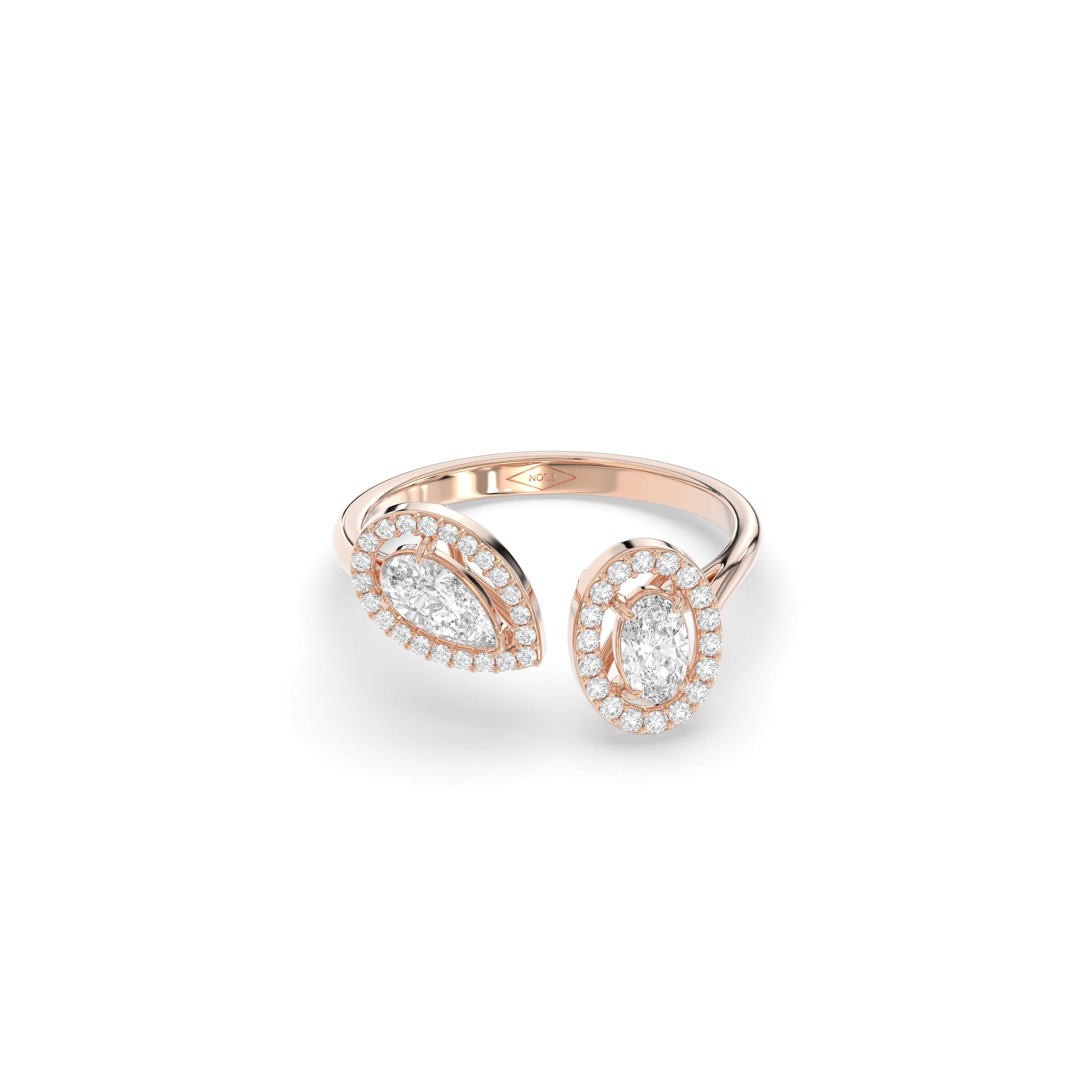 Classic Duo Halo Ring – Oval & Pear